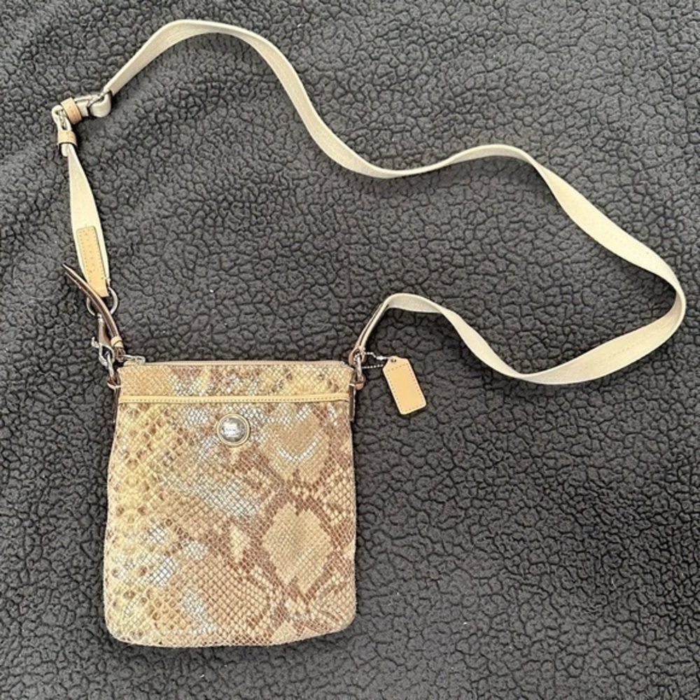 Coach Faux Snake Skin Crossbody Bag
